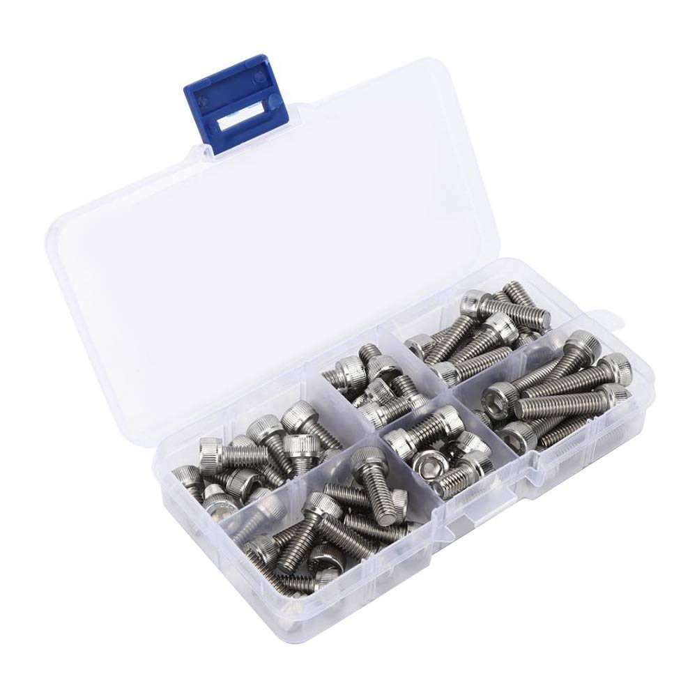 Vis M6 boulons fixations filetées 60pcs quincaillerie tête hexagonale assemblage mécanique