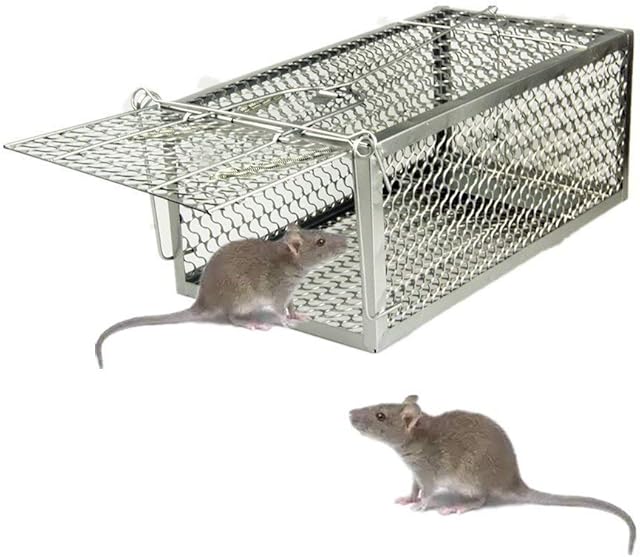 Skycabin 1 Door Animal Humane Live Cage Trap Rat Mouse Mice Rat Squirrels Chipmunk Catcher for Indoor and Outdoor 28 X 15 X 11.5 cm