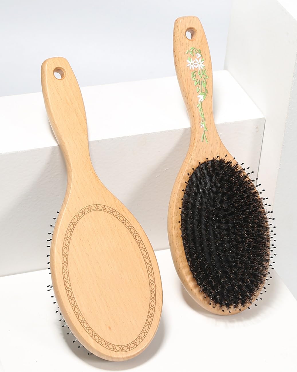 Cepillo for el cabello, cepillo de cerdas de jabalí y nailon for cabello húmedo/seco, alisado, masaje, desenredado, cepillos de pelo de cerdas de jabalí for mujeres y hombres, cepillo diario for mejor