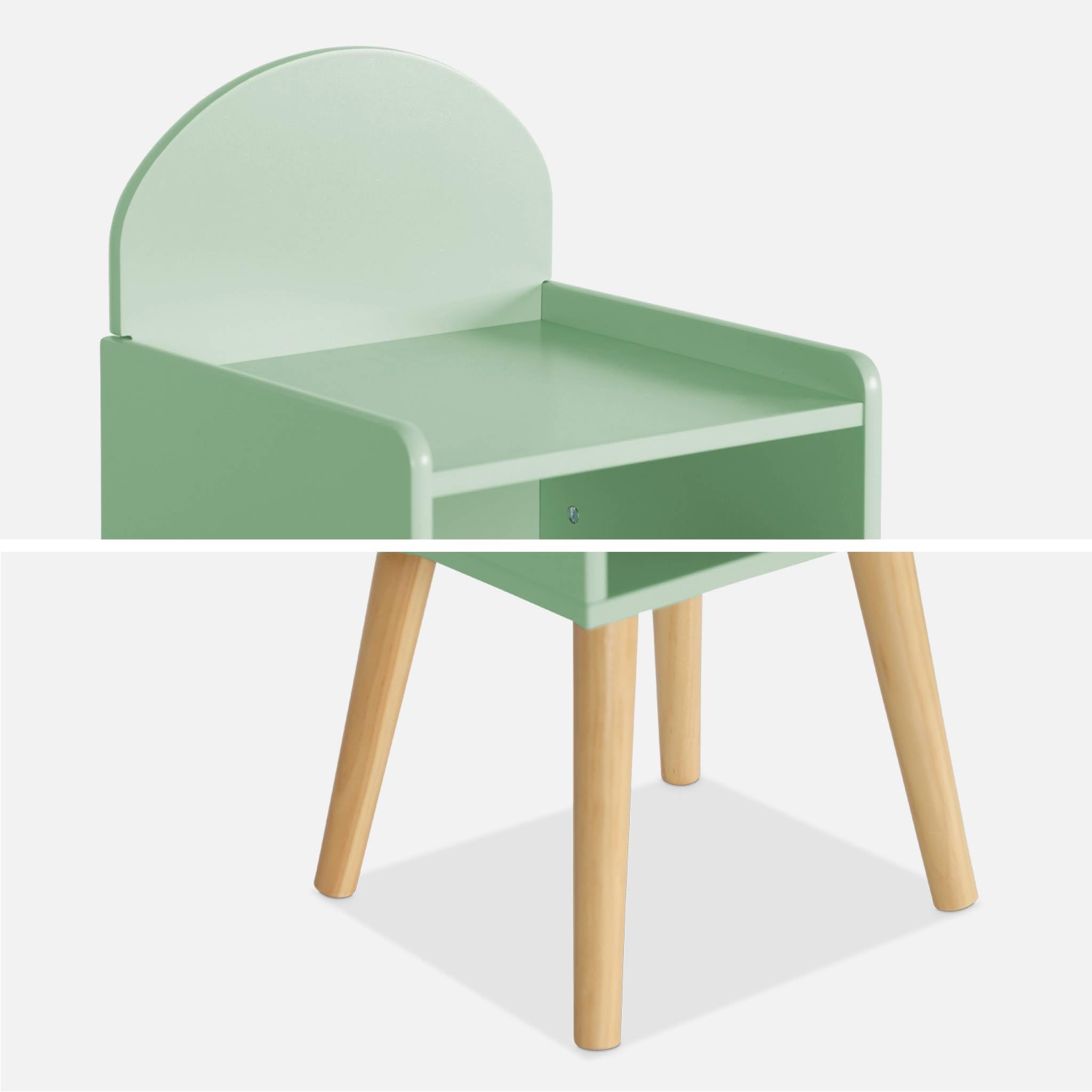 sweeek - Table de Chevet Chambre Enfant. Vert. Pieds en pin