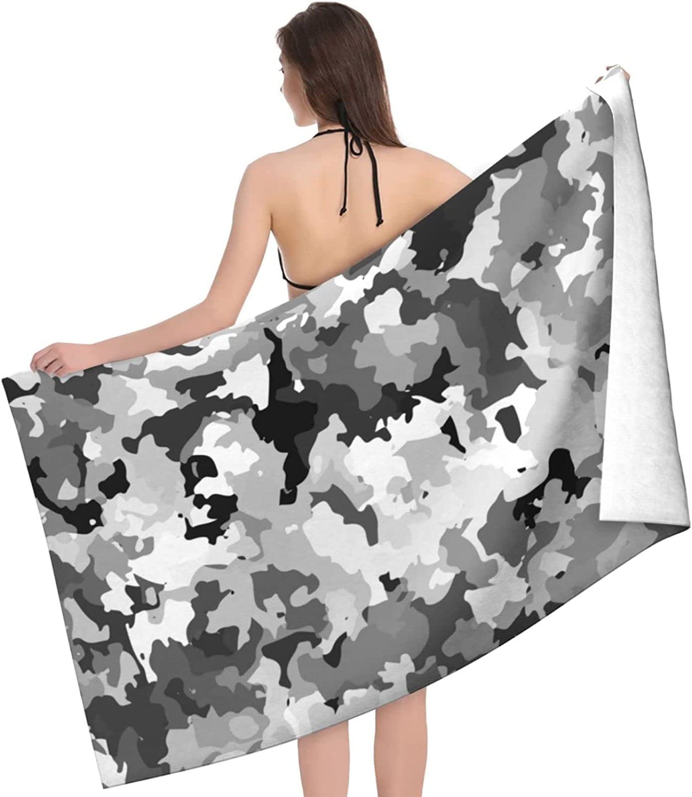KATATI Camuffare Telo Mare Grande, Microfibra Asciugamano da Spiaggia, Teli Mare Camuffare, Asciugatura Rapida Antisabbia Adulti Teli Mare per Nuoto Campeggio 3D Telo Mare 150x200 cm