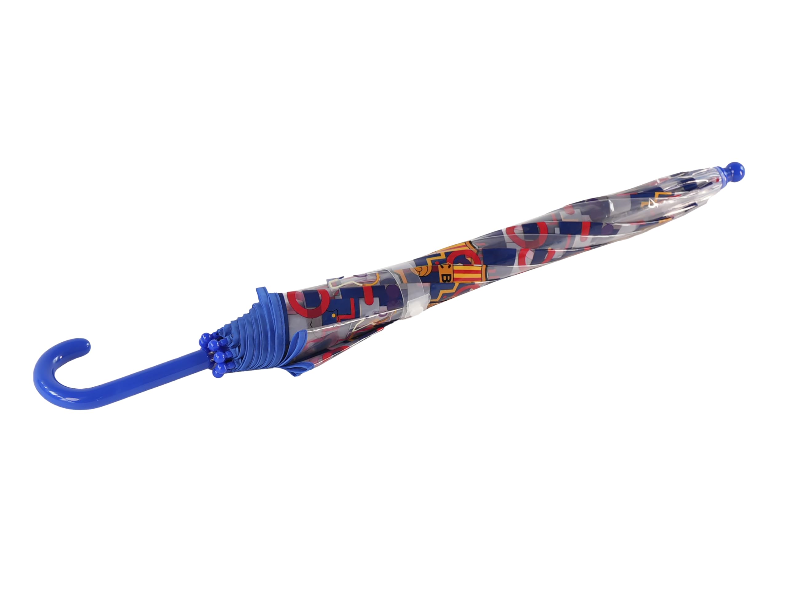 CYPBRANDS FCBarcelona- Paraguas, Sombrilla infantil, Diámetro 48 cm, Manual, Transparente, Producto Oficial