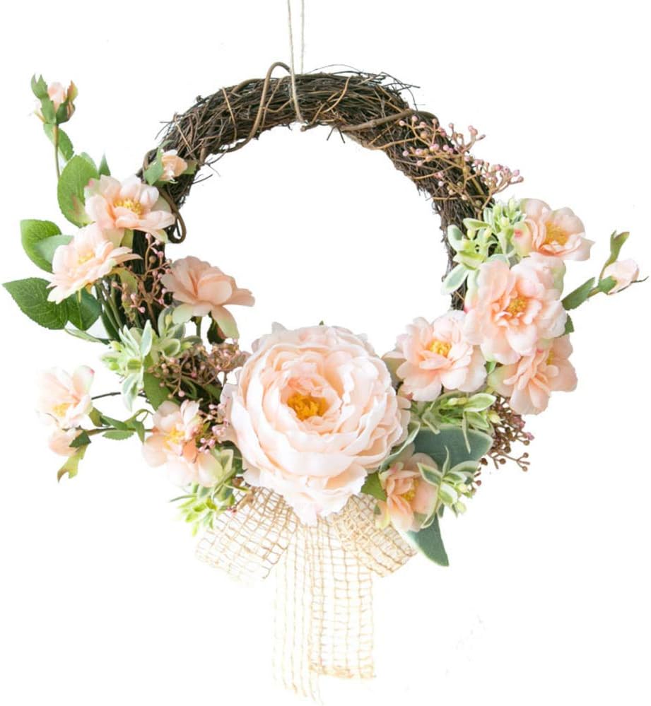 corona di fiori all'aperto per la primavera