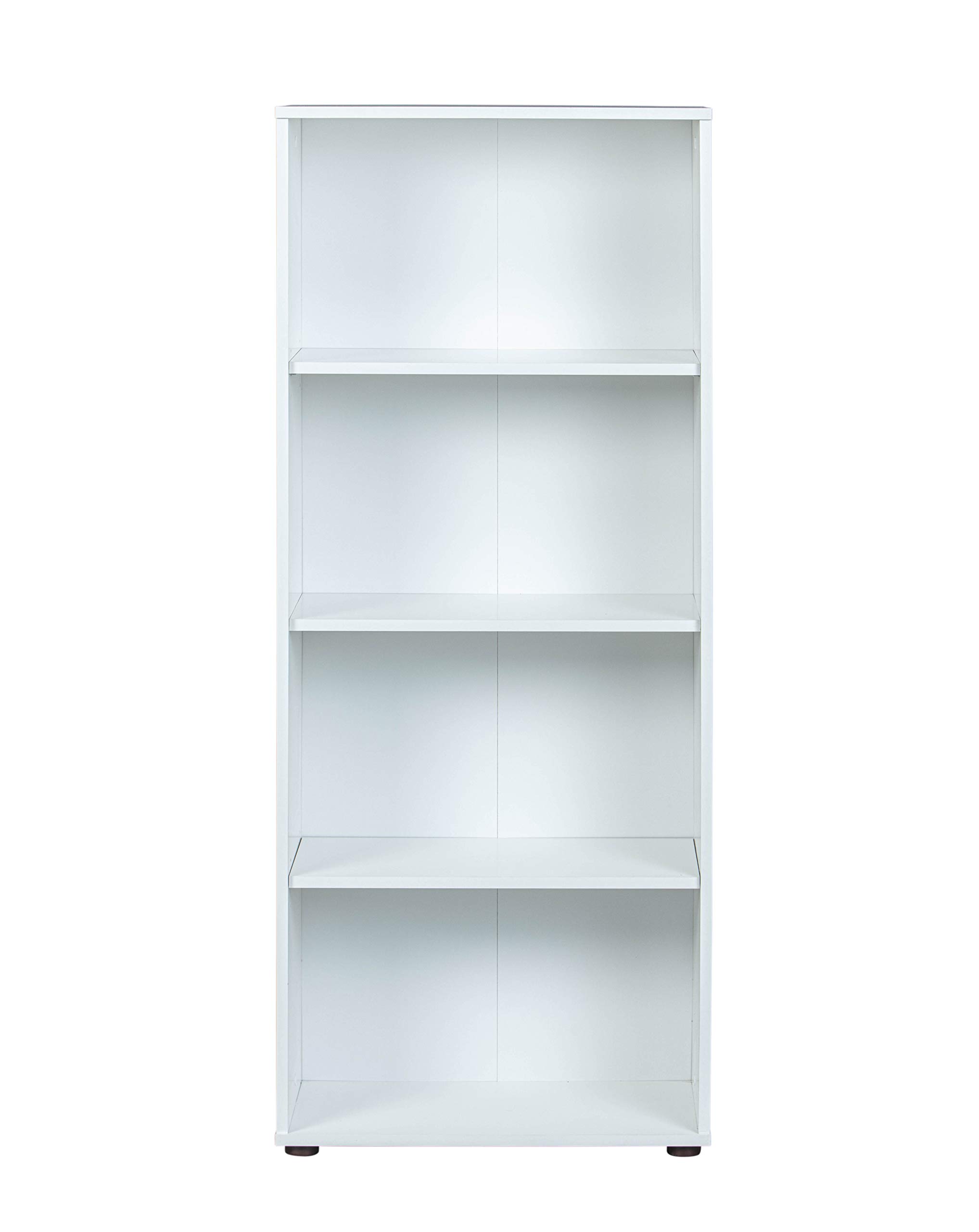 Inter Link Libreria Scaffale 4 nicchie Ripiano regolabile in altezza Per ufficio soggiorno ingresso Arco 3 Dimensioni in cm P 30 x L 60 x H 145 Colore bianco