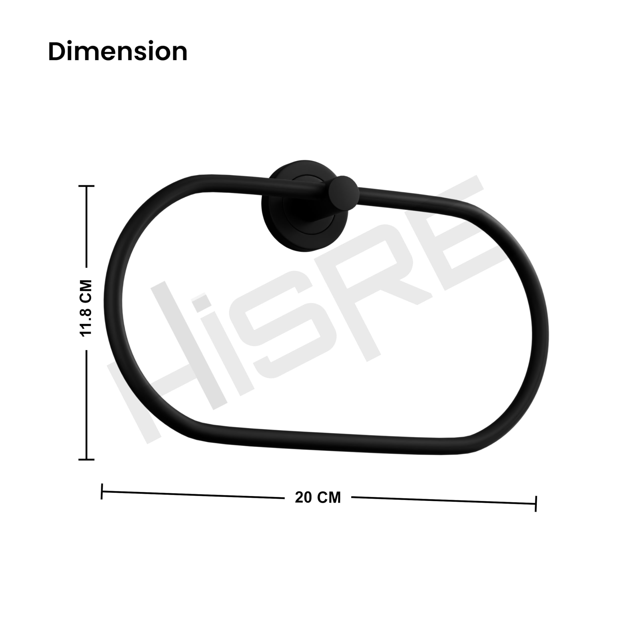 HISRE Heavy Duty Stainless Steel Towel Ring Wall Mount Chrome Bathroom Towel Holder Rust Proof Oval Napkin Stand for Home Hotel Office Washroom (B103), photo 3 of 5