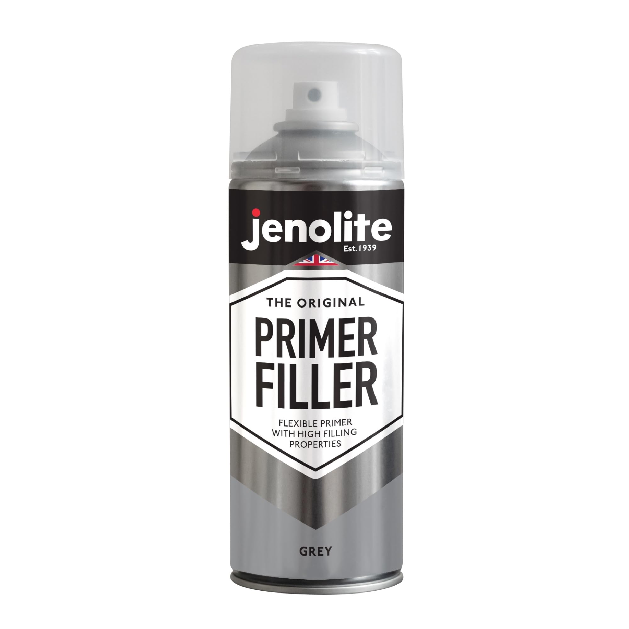 JENOLITE - Schnell trocknende Acrylfarbe Grundierung Sprühlack Farbe: Grau, 1 Spraydose 400ml