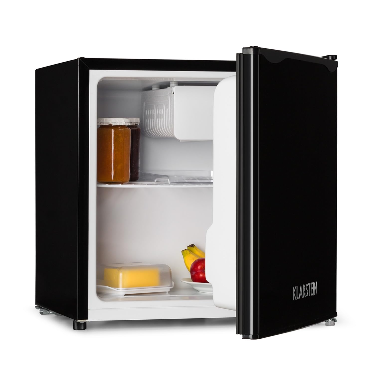 KLARSTEIN Nevera Pequeña Portatil Eléctrica, Mini Nevera Silenciosa, Habitación, Caravana, Oficina, Frigorificos Pequeños, Bandeja Hielos, para Refrescos, Cervezas, Cosméticos, Minibar 0-10°C, 46 l.