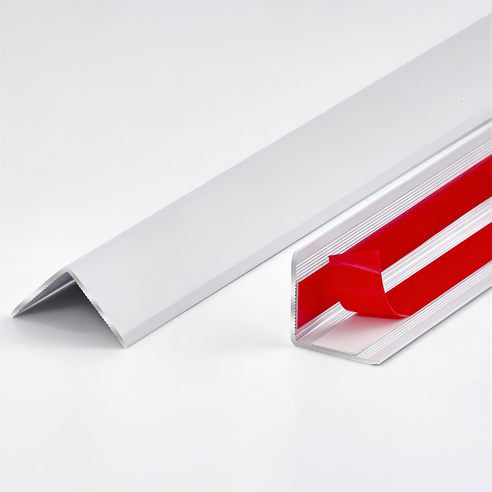 LAXES Protecteur d'angle mural en aluminium moulé L protections d'angle autocollantes pour murs, bande de bordure de carrelage, décoration de protection d'angle de mur double face (couleur : blanc