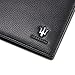 Generic Maserati Bifold Wallet with 3 Card Slots and ID Window - Genuine Leather, Black, One_Size