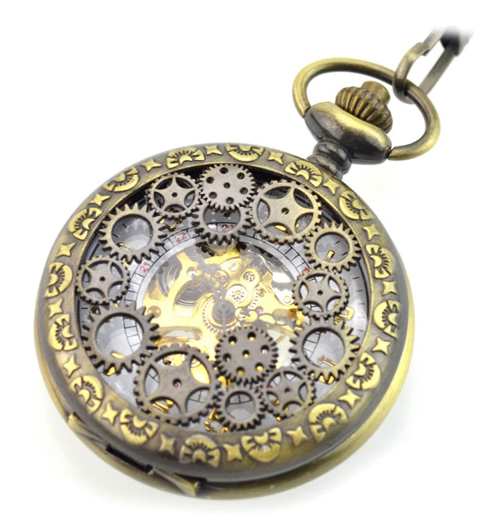Orologio da Tasca Meccanico retrò, Numeri Arabi con Taschino con Catene for Uomo da Uomo