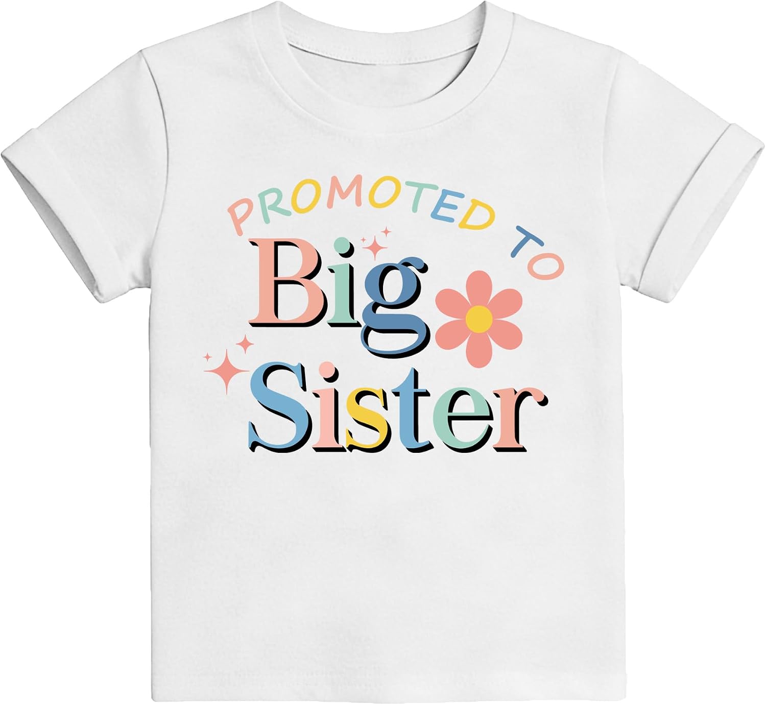 Big Sister Shirts for Girls 2-7 Years Toddler Kid Promoted to Big Sister T-Shirt Little Girl Gift Tee Top