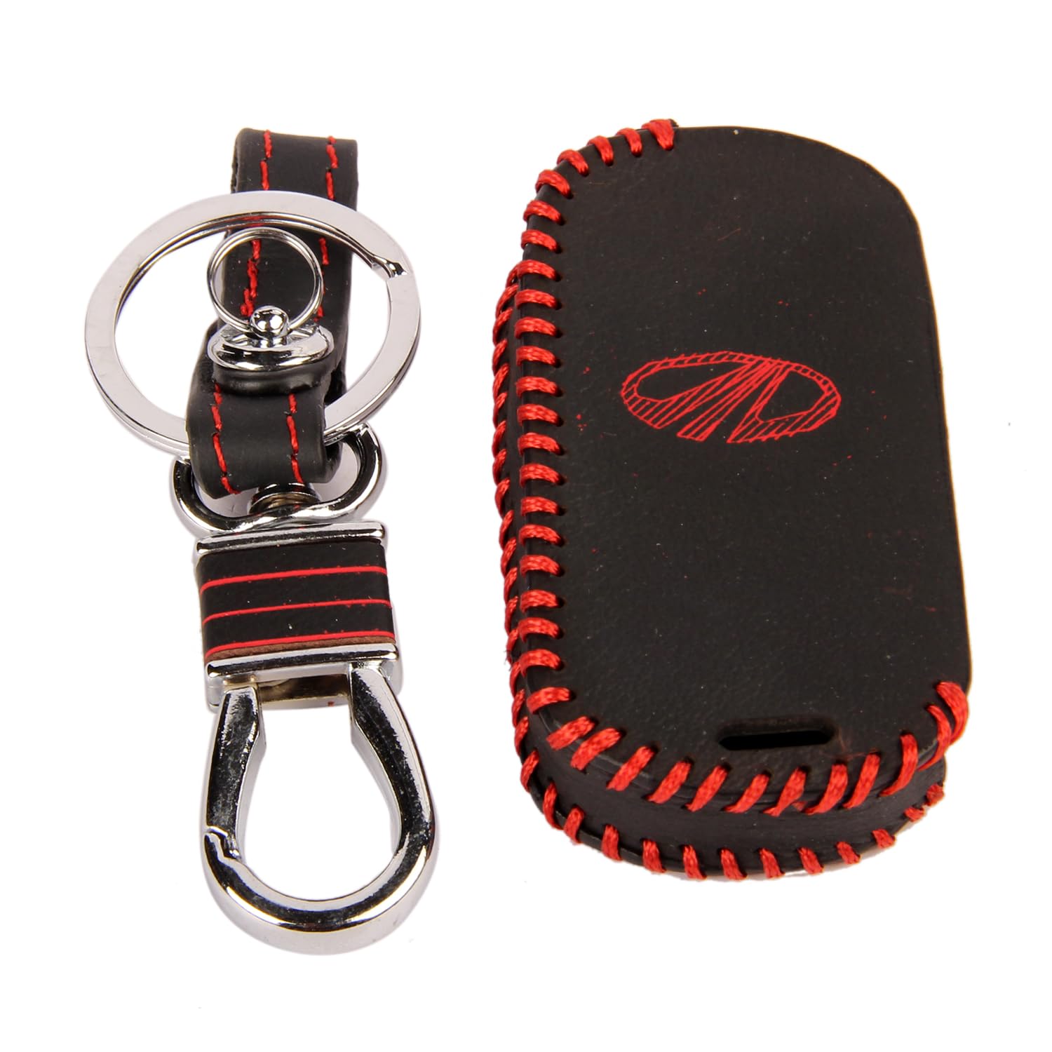 ACTO LEATHER RED KEY COVER WITH KEY CHAIN FOR MAHINDRA THAR 2020+