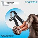 Veera Adjustable Hand Grip With Counter Strengthener | Hand Gripper for Unisex | Hand Exercise Equipment | Use For Forearms And Finger Workout At Home | 5 To 60 Kg | Black gallery image