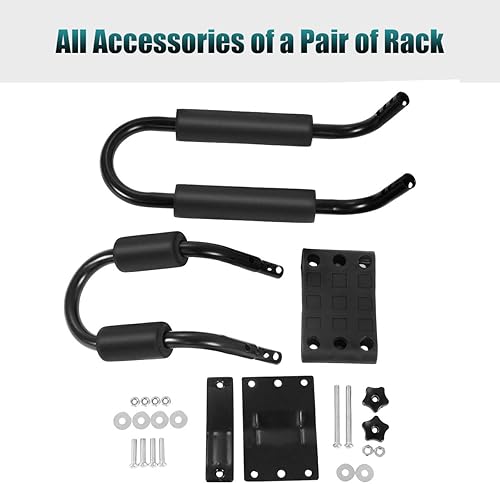 Miniatura 4 de Goplus Porta-kayak universal de 2 pares en forma de J, canoa, barco, surf, esquí, techo montado en coche, SUV, camión, furgoneta