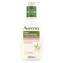 Aveeno Daily Mosturising Crema Corpo Idratante allo Yogurt, Crema corpo profumata al Miele e Albicocca, Crema corpo idratante pelle secca con Avena e Yogurt Greco, 300 ml