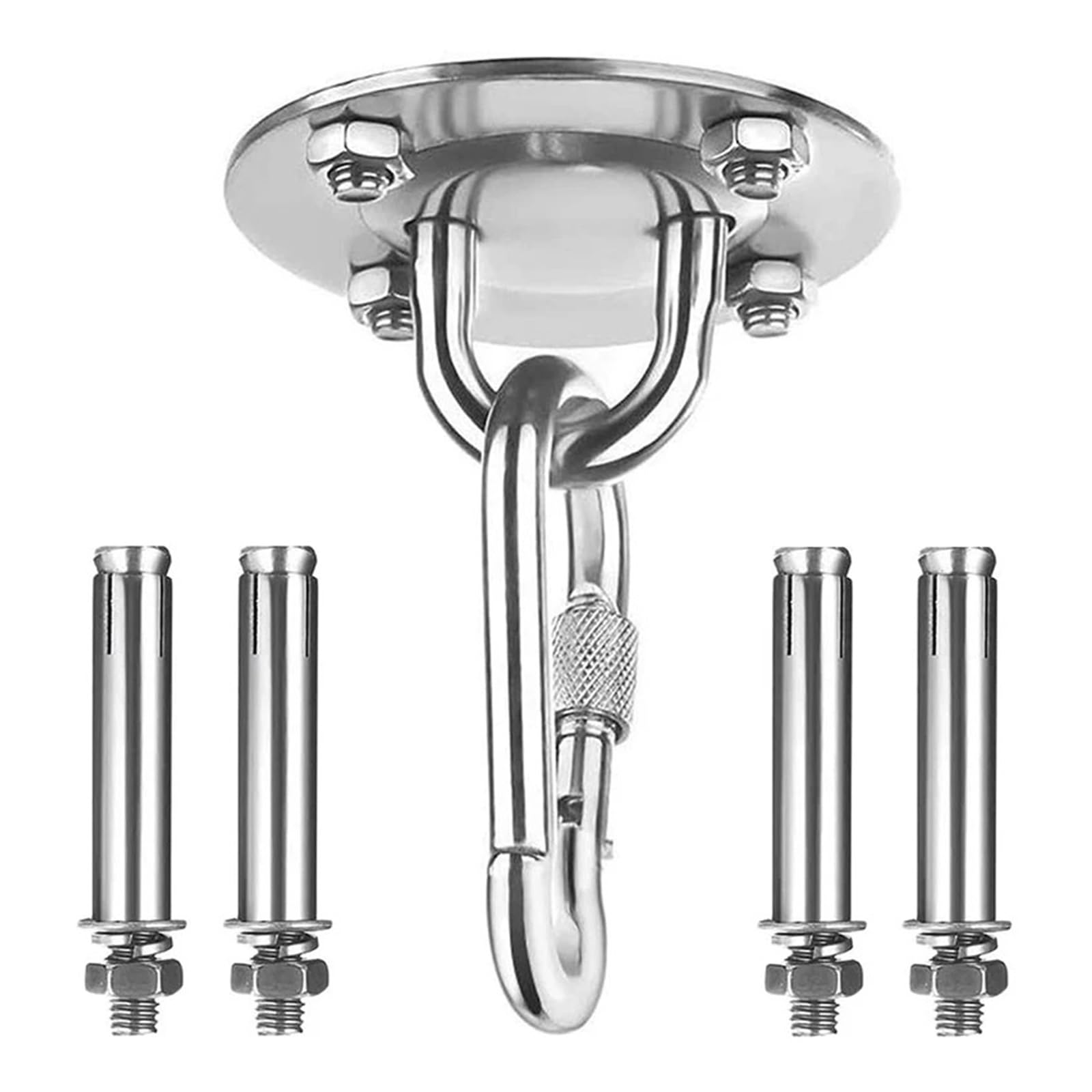 soporte hamaca Soporte de suspensión acero inoxidable 304, gancho techo for montaje en hamaca, colgador anclaje for entrenamiento gimnasia, Kit colgante aéreo, fijo para Columpio, Toldos y Yoga