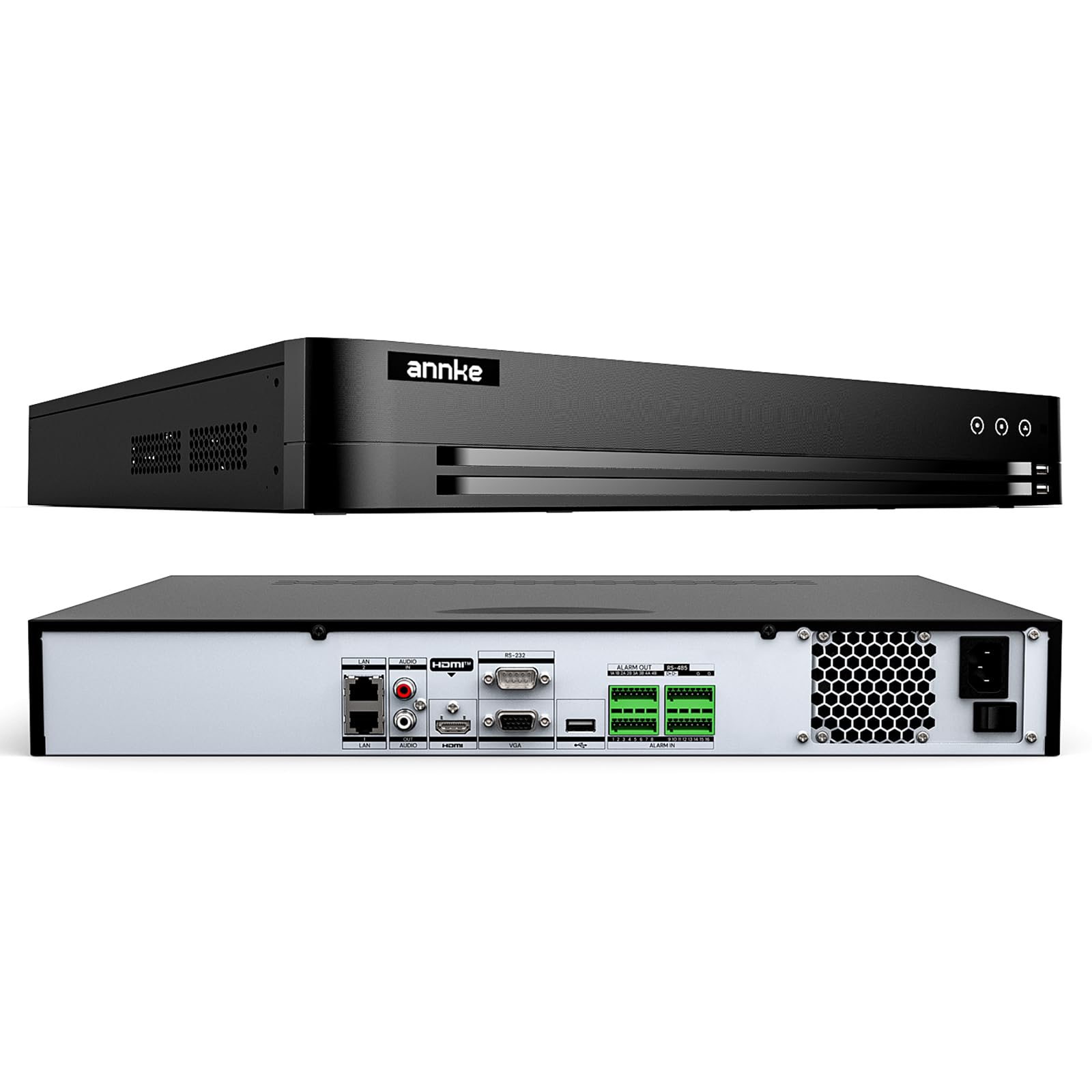 ANNKE Videoregistratore di rete 32CH 12MP senza porta PoE, H.265+ 32 canali NVR con rilevamento di movimento AI, compatibile con telecamere IP PoE ANNKE 12MP/8MP/5MP/4MP per sorveglianza domestica e