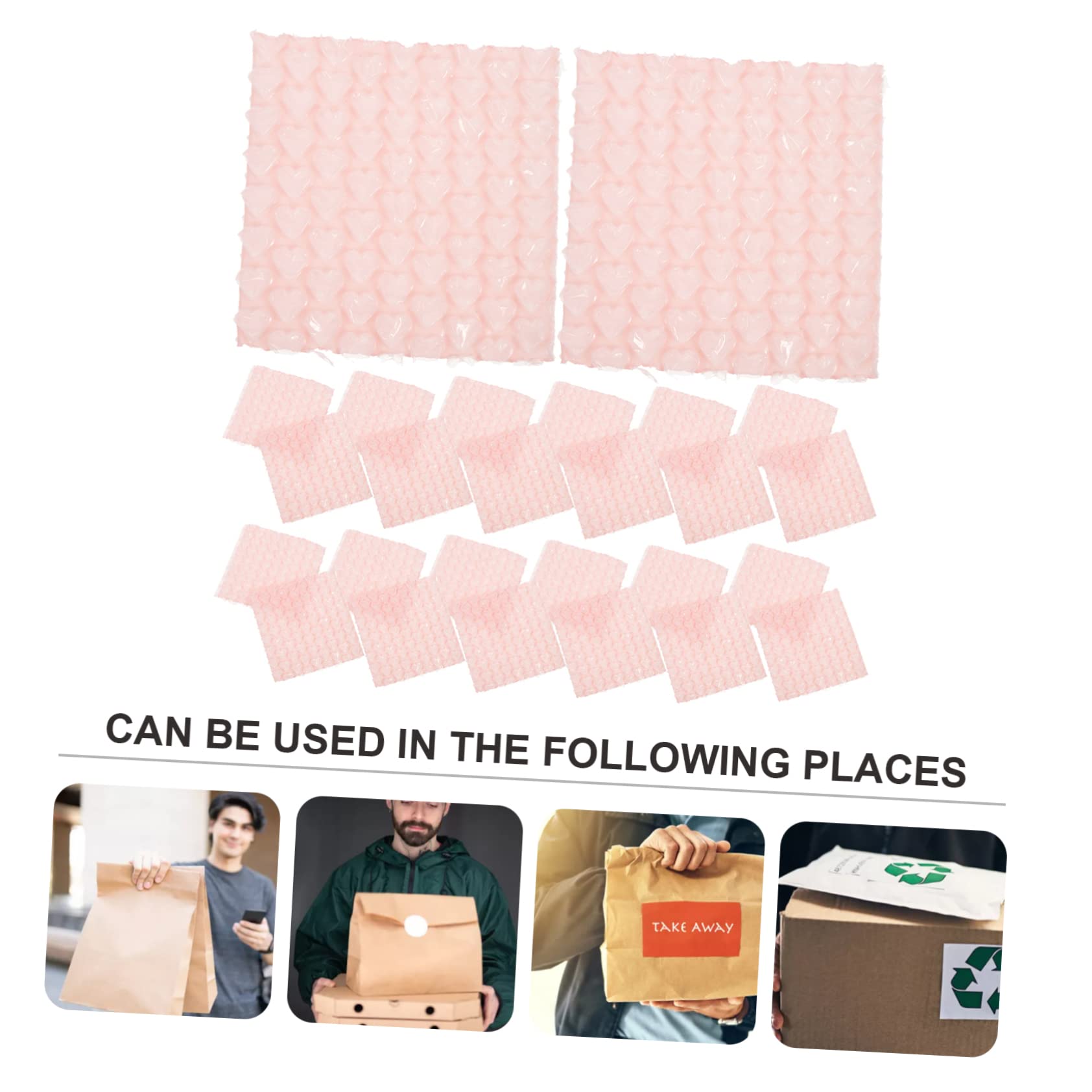 Gogogmee Bubble Pouches 60pcs Love Bag Cushioning Pouches Pouches for Moving Shipping Mailers for Shipping for Mailing Pouches for Shipping Pink Plastic Bubble Bag