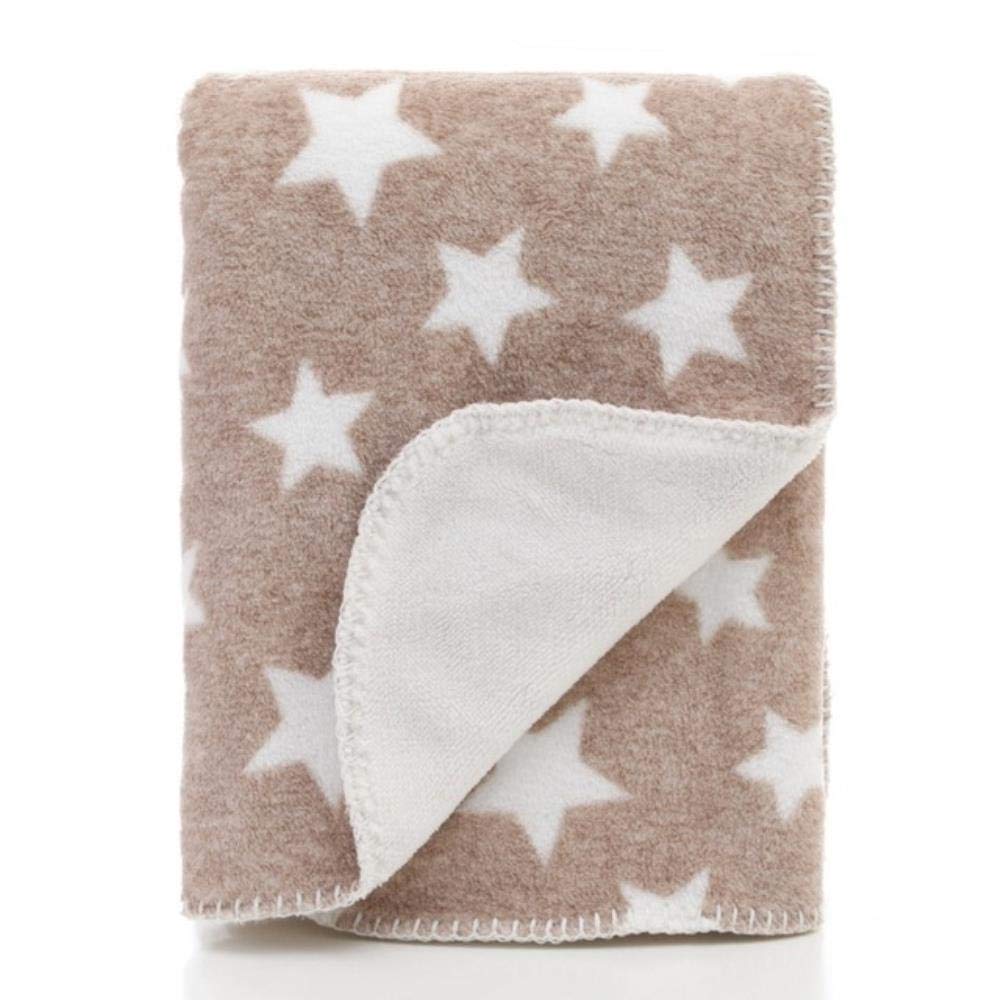 Decke Decke Thermische Korallen-Fleece-Stern-Decke Nap-Empfang Von Wrap Bettwäsche Bebe Decken,Braun,100X150 cm.