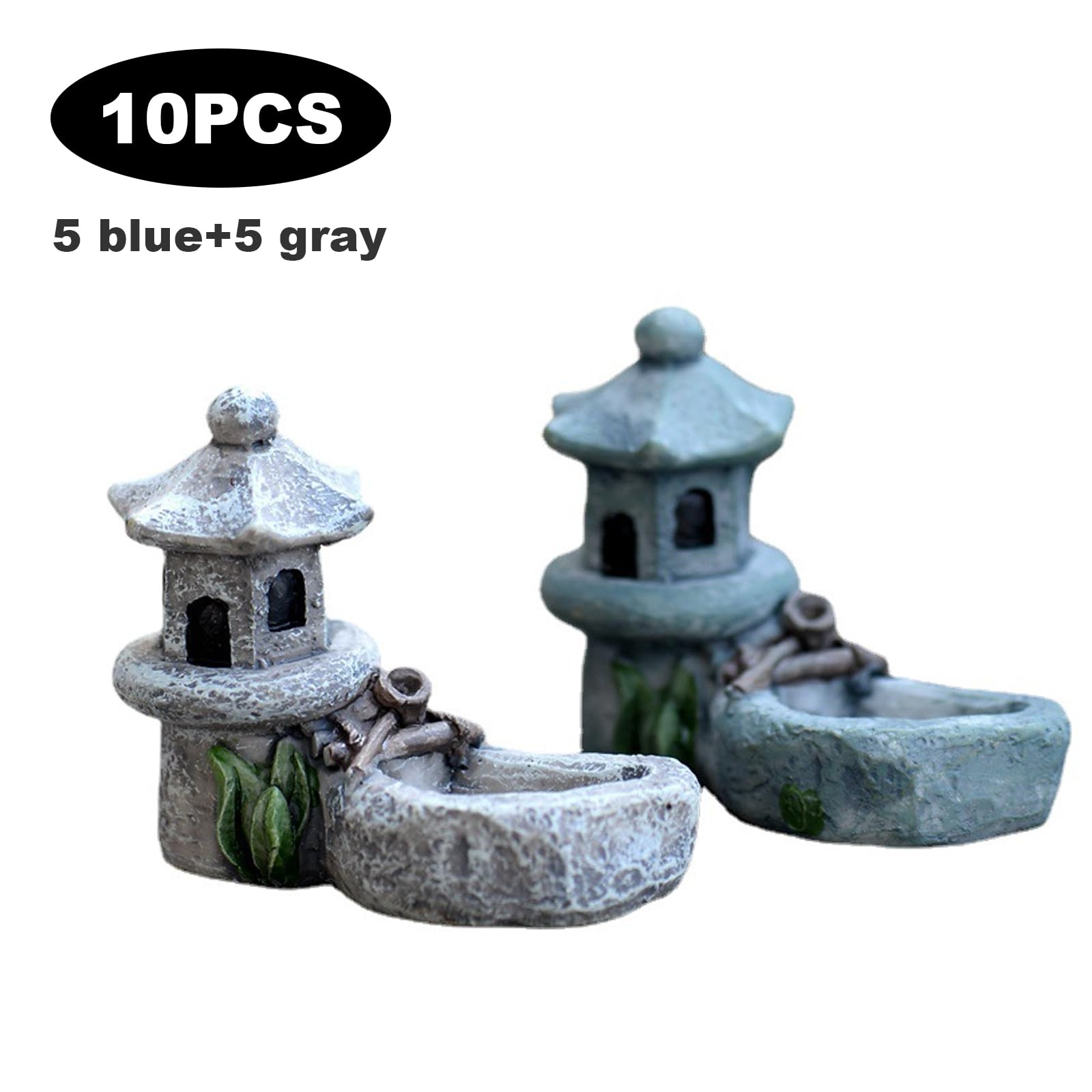 Vkinman Mini-Pagoden-Set – 10-teilige Japanische Gartenfiguren Für Teich, Bonsai & Deko