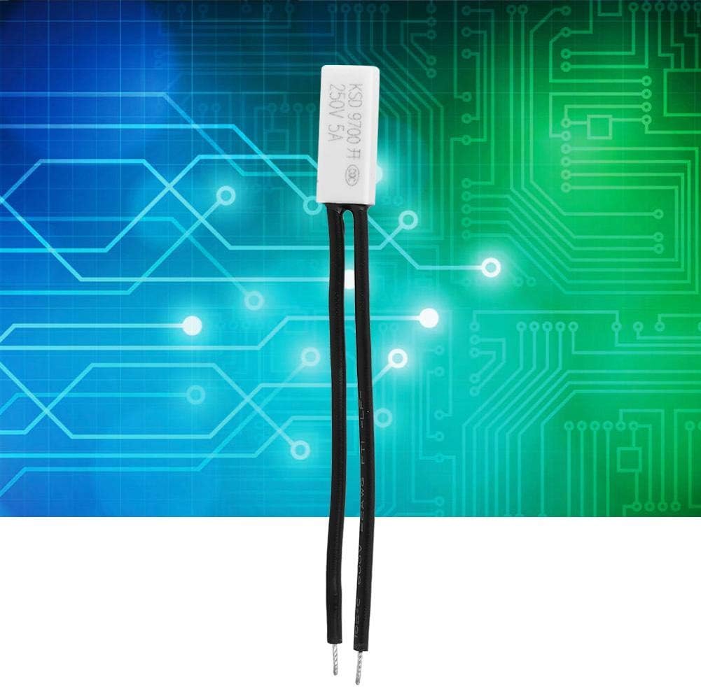 10pcs NO Temperature Control Switch, KSD9700 Normally Open Thermal Protector 250V 5ATemperature Controller 40-100℃(50℃)