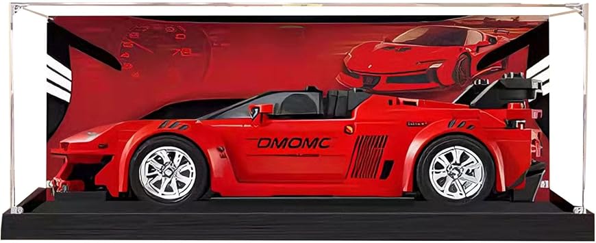 Acrylic Display Box for Lego 77252-77259 Racing Car Model Kit, Dustproof Clear Box, Storage Box, Easy to Assemble, Compatible with Lego 77253 Model Box Only 77254 Background
