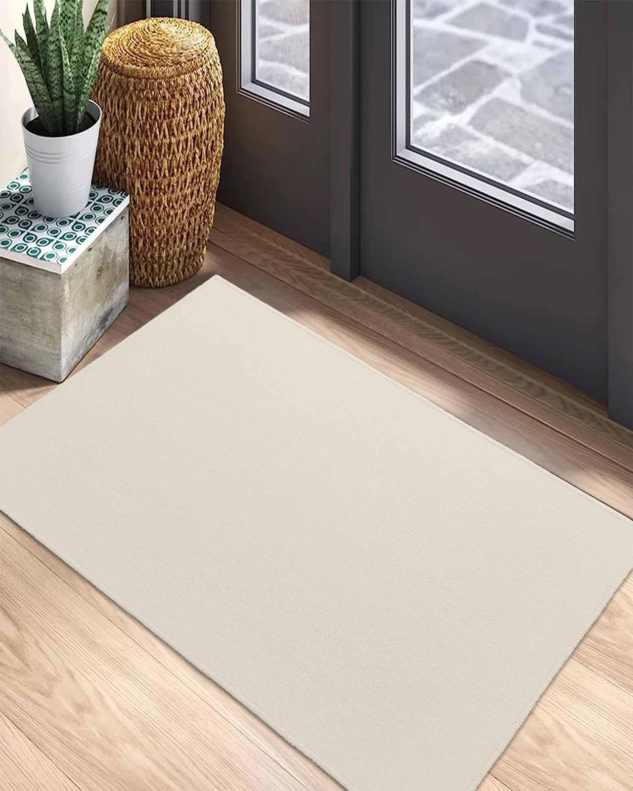 Amazon.com: Indoor Door Mat, Cream Solid Modern Minimalist Art