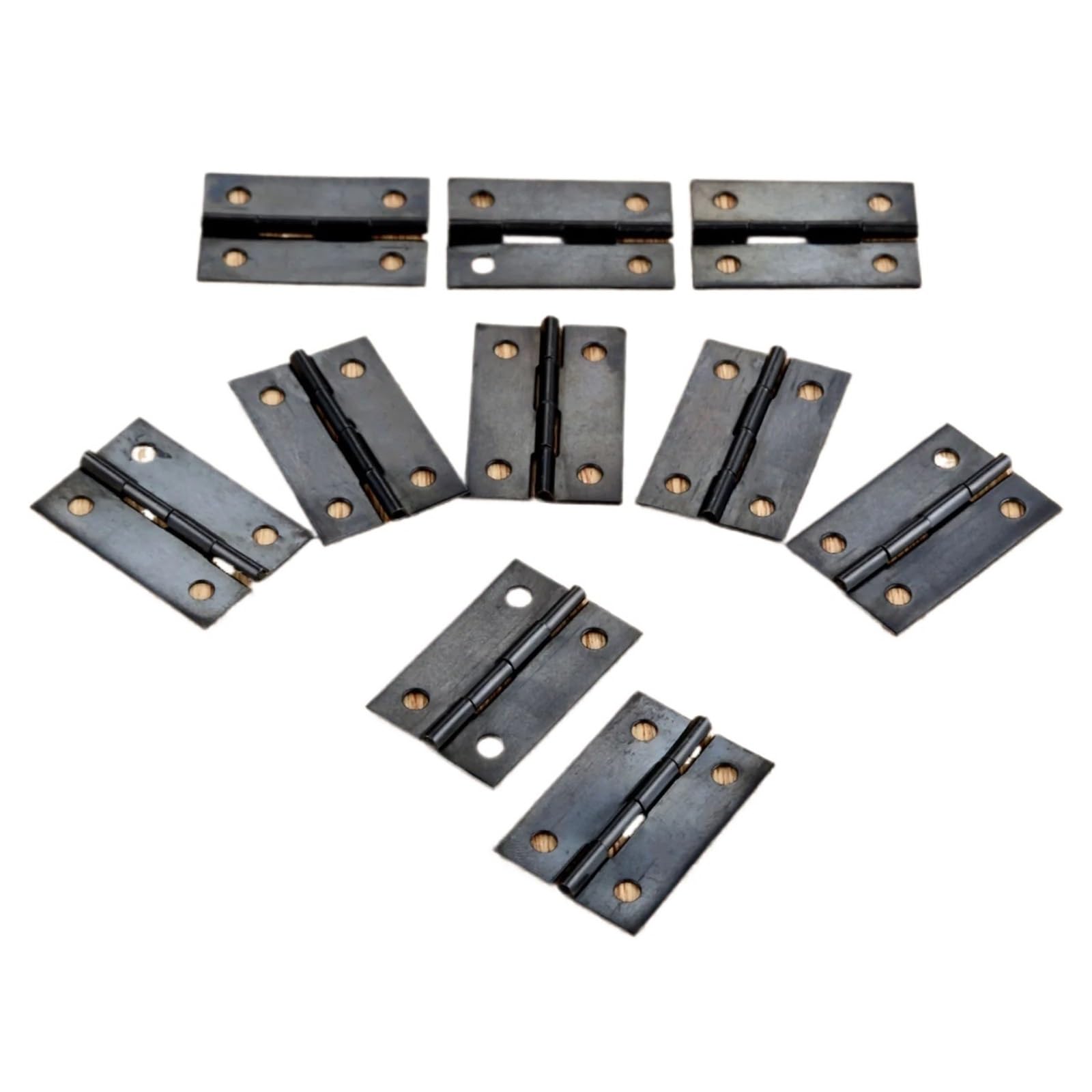 10pcs Hinges 4 Holes 35 * 21mm Wooden Hinges with Screws(Silver)