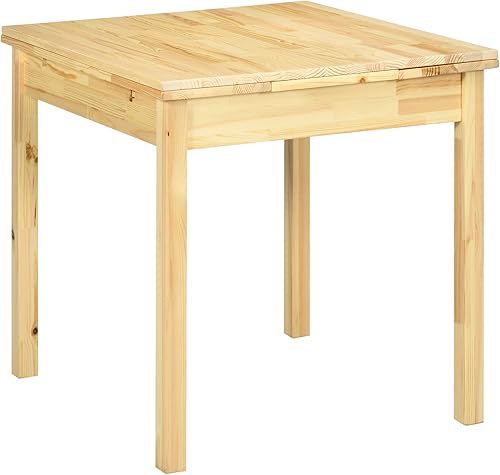 Miniatura 1 de HOMCOM Mesa de comedor plegable, mesa de madera de pino, mesa de cocina plegable para espacios pequeños, natural