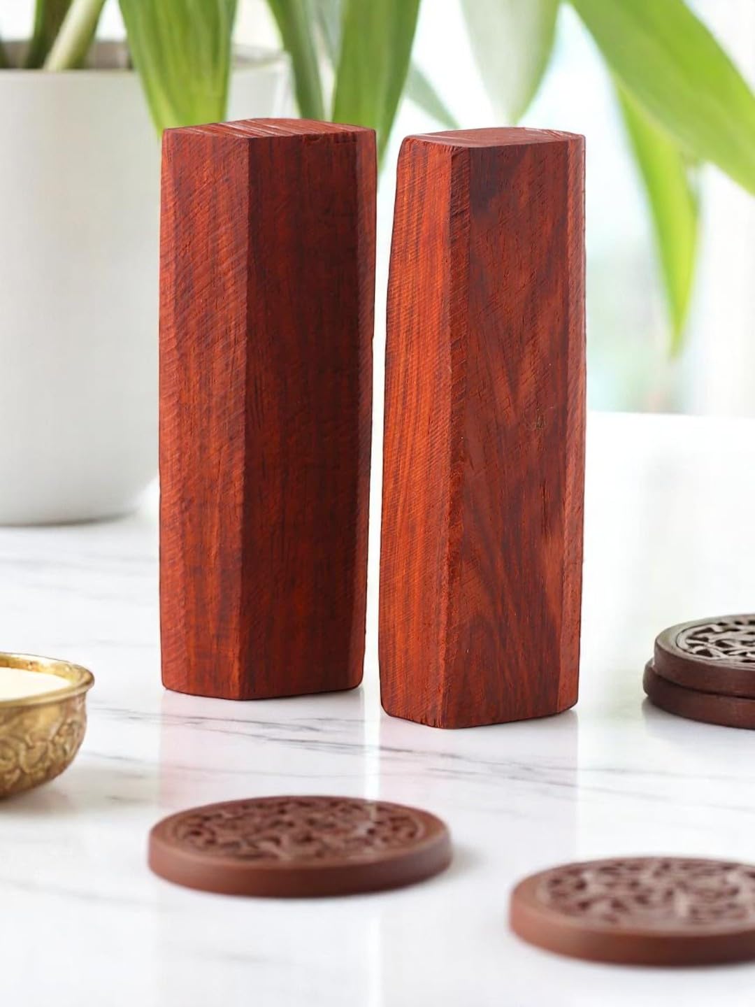 SJD® 110-120 Grams Pure Red Sandalwood Stick Natural Red Chandan Wood for Pooja Tilak Havan & Beauty, Daily Puja Needs.2 Pcs-image-5