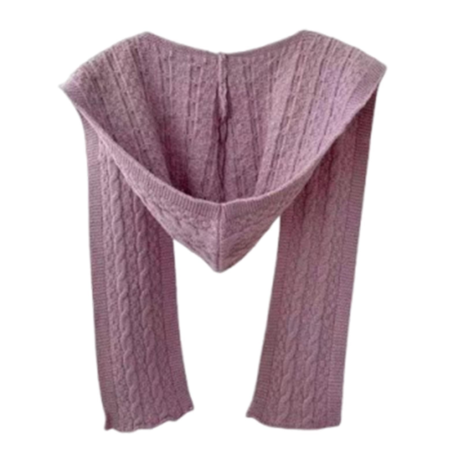 Bufanda con capucha unisex en punto grueso para invierno 8