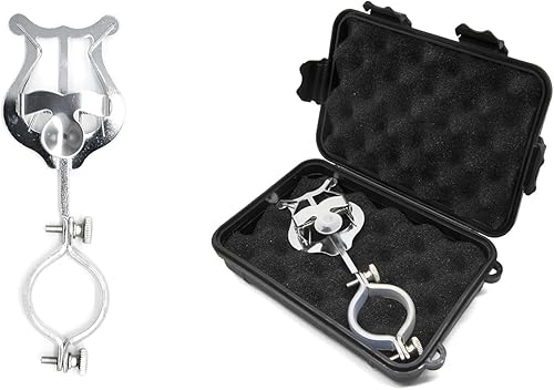 SOUNDACTURE Clarinete Lira para banda de marcha Metal Plating Music Sheet Clamp con funda protectora