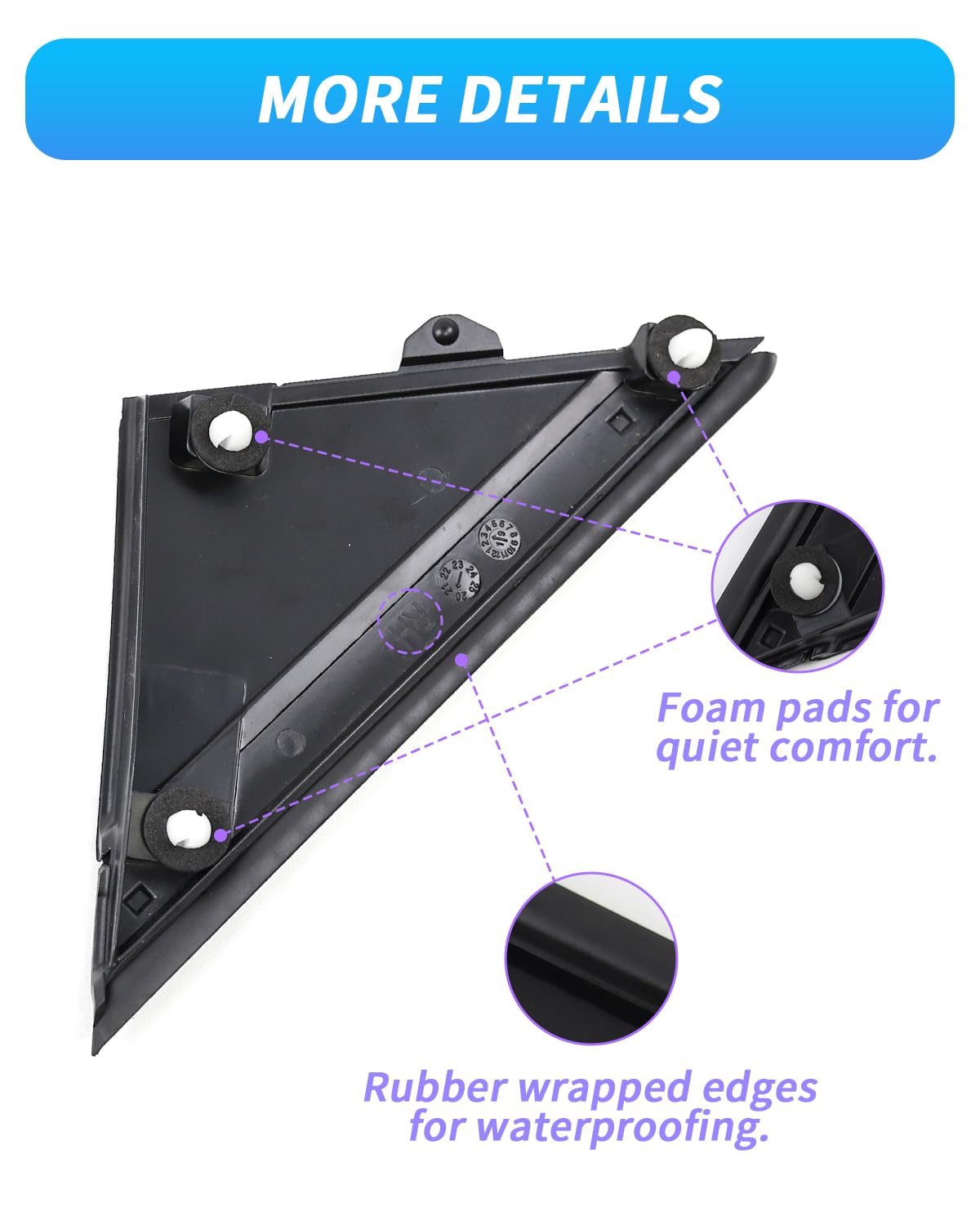 500 Plaque Triangle Avant, Plaque Triangle Rétroviseur, Plaque Triangle Rétroviseur pour Fiat 500 2 Pcs Set (1 pièce droite)
