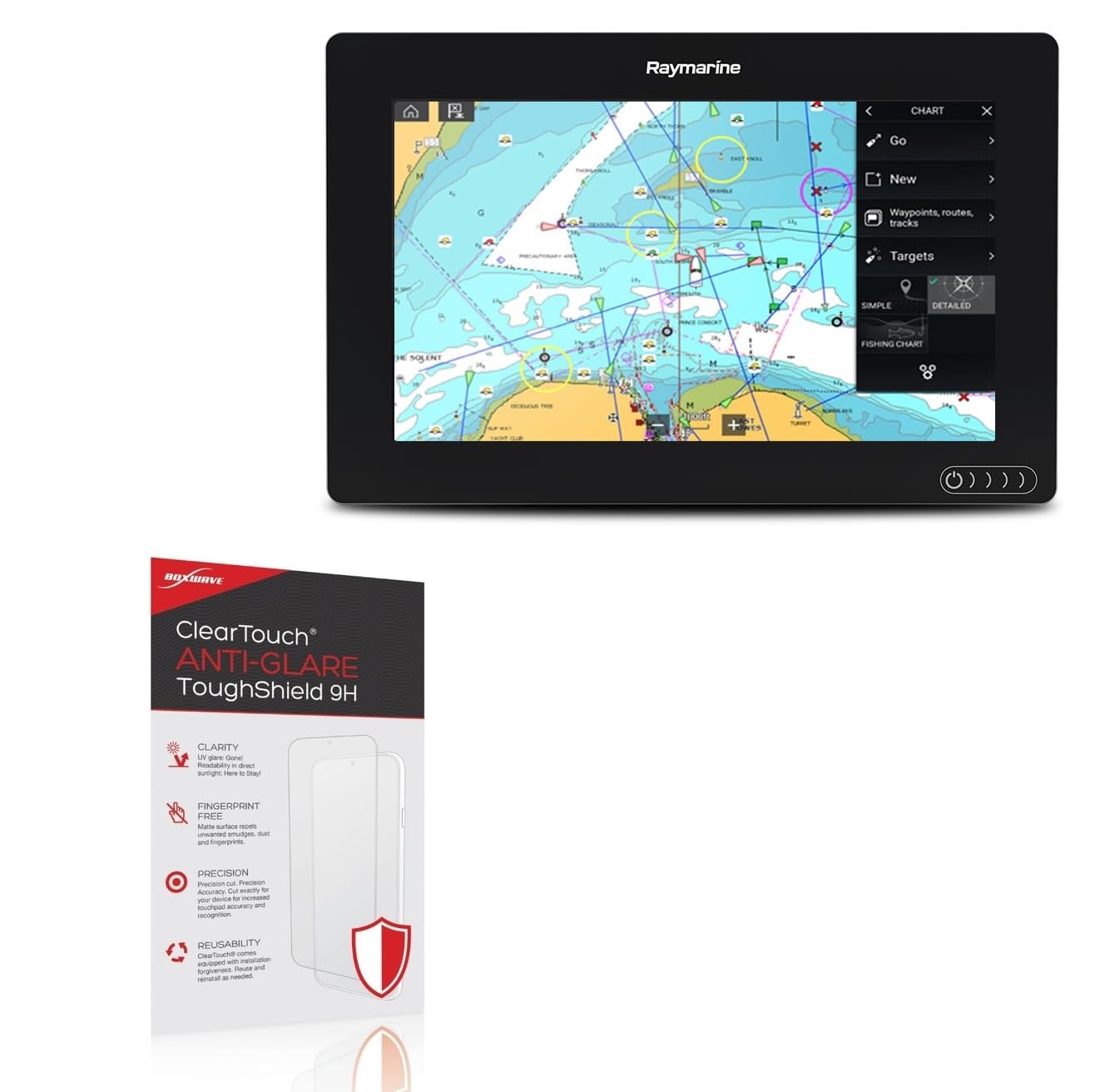 BoxWave Screen Protector Compatible with Raymarine Axiom 9 - ClearTouch Anti-Glare ToughShield 9H (2-Pack), Anti-Glare 9H Tough Flexible Film Screen Protector