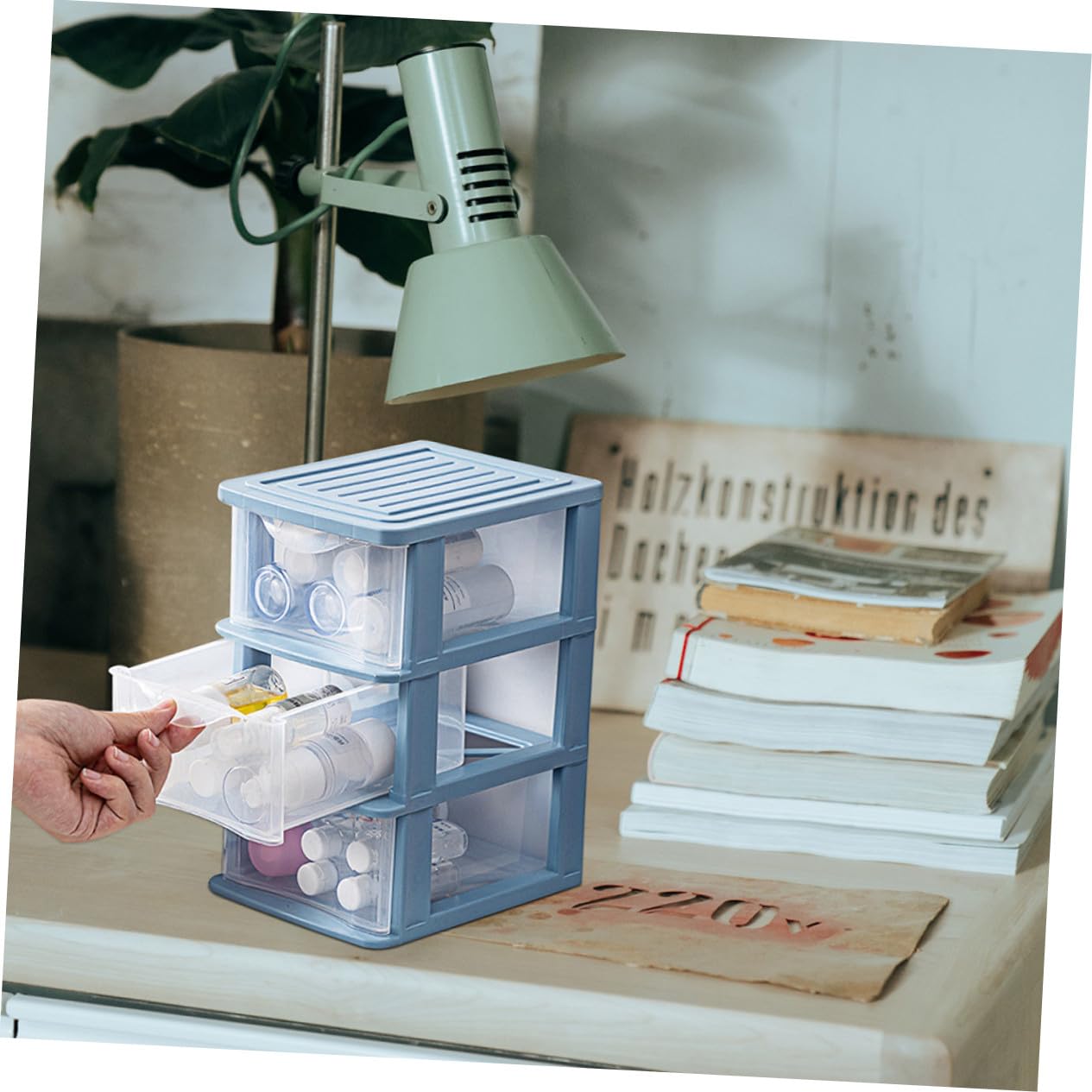 NOLITOY 2 Stück Teiliges Aufbewahrungsbox Transparentes Mehrschichtiges Schubladensystem für Make Up Schuhe und Bürozubehör Platzsparende Organizerbox für Studentenbedarf und Kleinteile