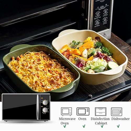 Oisiikits Ceramic Casserole Dish With Lid,33Oz Casserole Dish Set, Covered Rectangular Baking Dish With Lid Oven Safe, Deep Casserole Cookware Bakeware Set,12X6.7X2.3Inch #TOP1