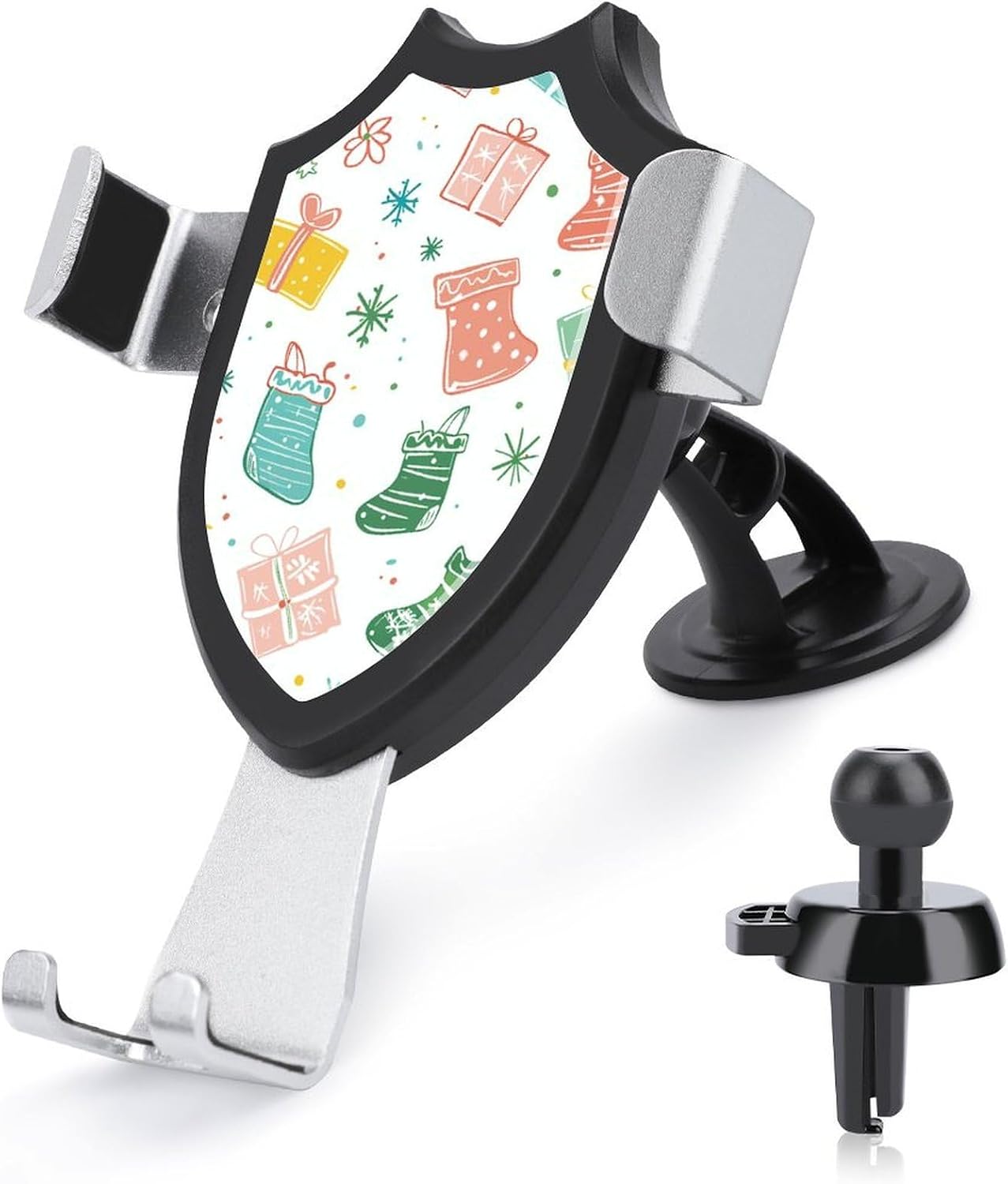 Universal Car Phone Holder Cradle 360° Rotation Auto Mount Stand Suction Cup Cell Gifts and Socks Phone Mount for Dashboard Windshield Air Vent Compatible with All Smartphones