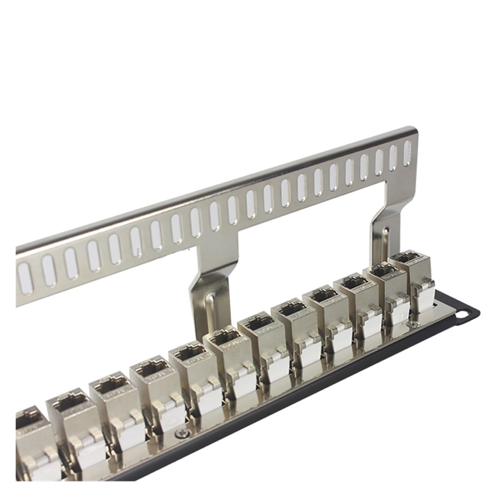 Panneau de brassage RJ45 femelle blindé 24 ports CAT6A, boîtier métallique, support de montage en rack réseau 19 pouces, 10G Pass-through CAT.6A UTP(ONLY Patch Panel)