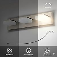 Vista 6 de Brushed Nickel Vanity Lights for Bathroom - 3 Light Vanity Light Fixture - Dimmable LED Wall Sconces - Daylight 5500K - Elegant Bath Light Fixtures