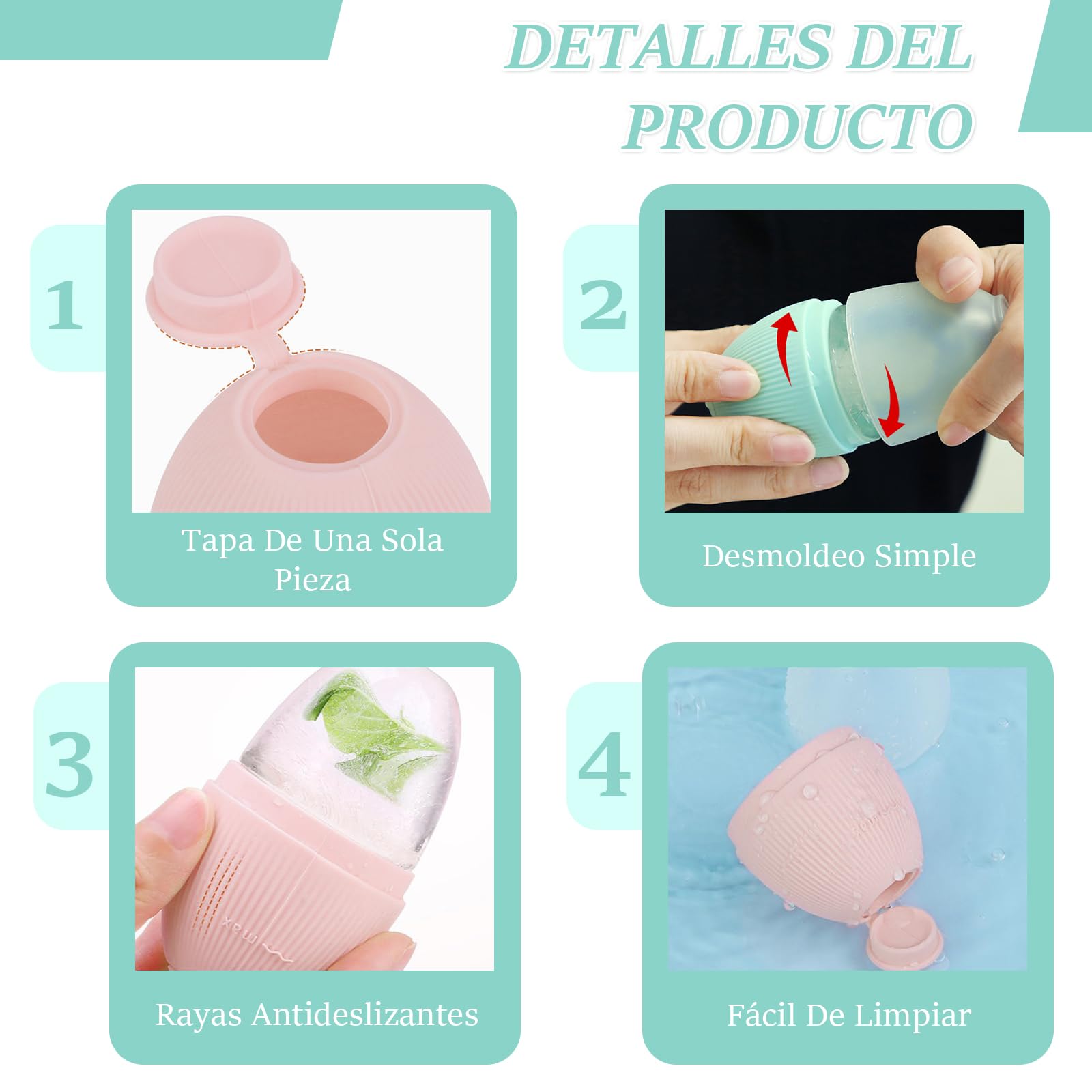 2 Piezas Ice Roller Facial Hielo para la Cara|Reusable Silicone Rodillo de Hielo Facial|Hielo Facial para Hielo Cara, Reafirmar la Piel, Ojeras y Bolsas Faciales (A)