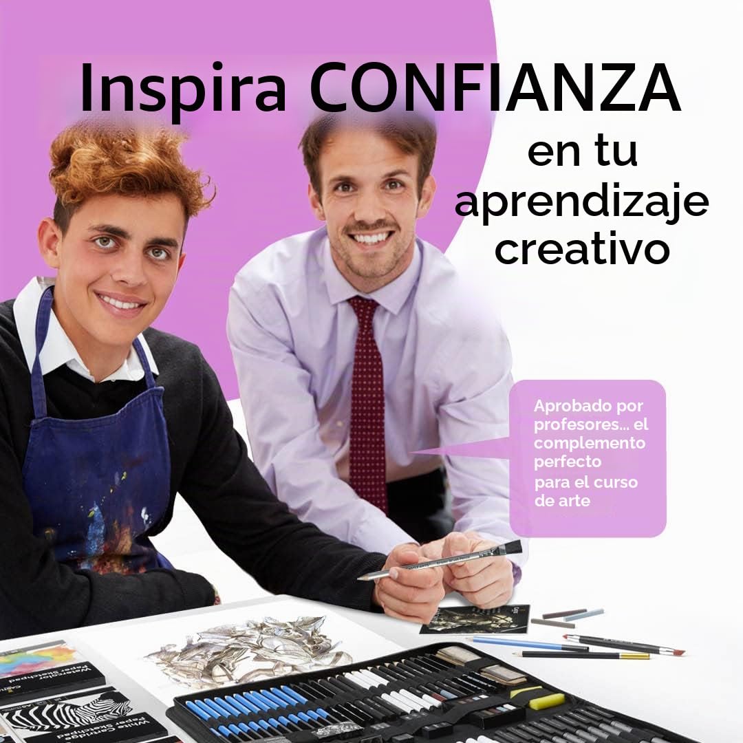 Castle Art Supplies Estuche 100 Uds Dibujo y Esbozo | Lápices+Barras de Grafito, Carboncillo, Pastel, Metálicos, Solubles, Rotuladores Punta Fibra | Artistas y Profesionales | Resistente Estuche Viaje