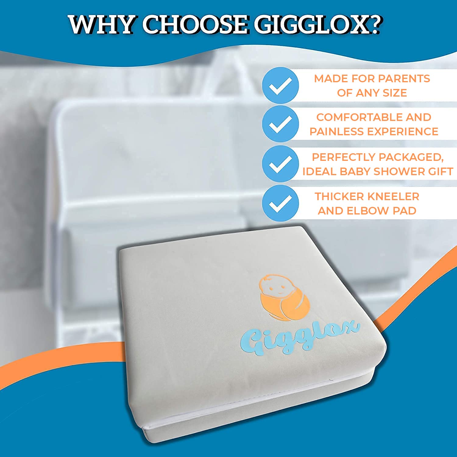 Baby Bath Kneeler and Elbow Rest Pad Set with Feet Protection, Comfortable Thick Bathtub Kneeling Pad for Bathing Babies, Elbow & Knee Saver, Bath Kneeler Mat Cushion for Knee and Arm Support