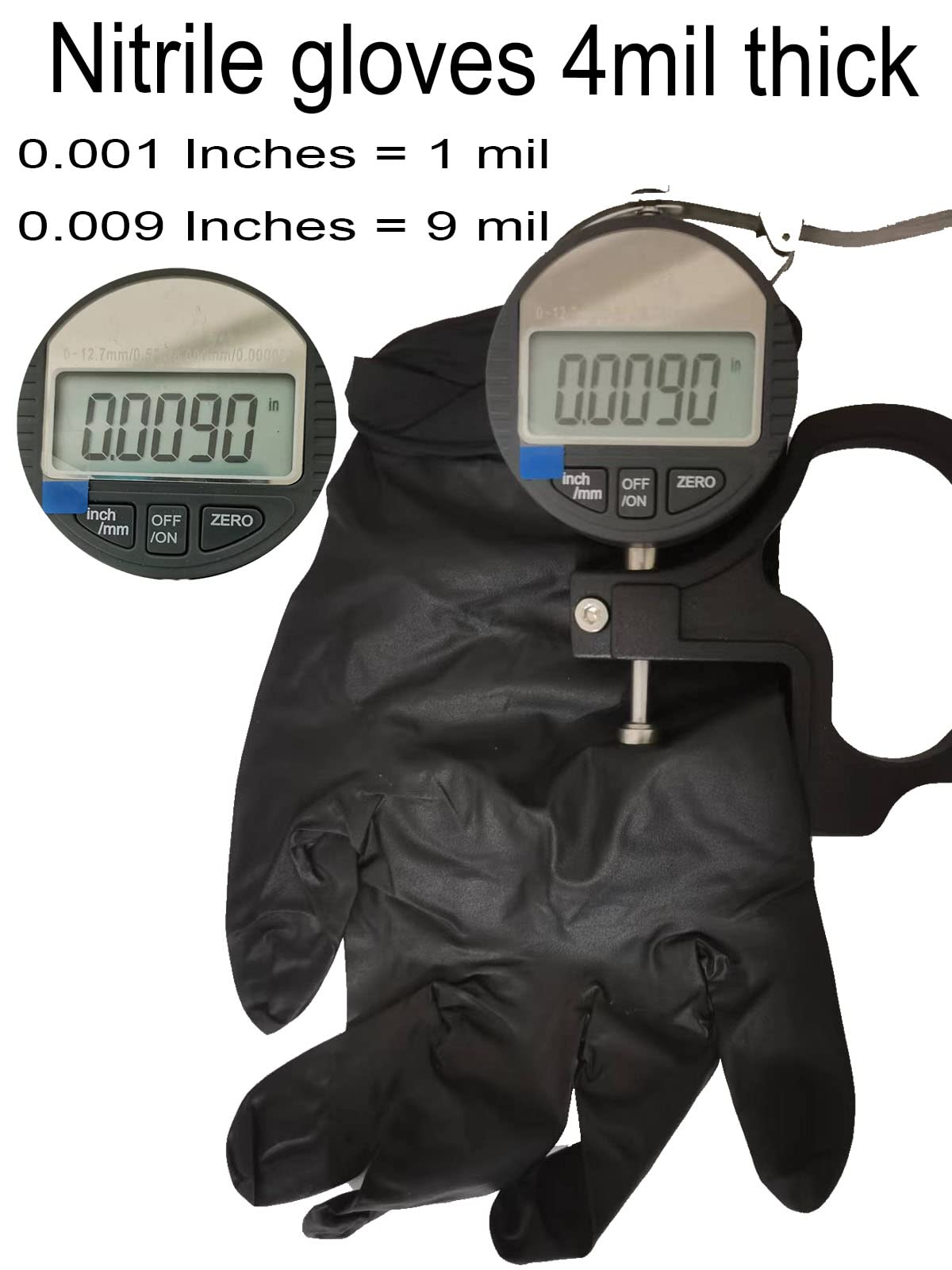 HEHULNEY 4 mil Nitrile Gloves X-Large, Disposable Mechanic Gloves, Black Rubber Textured, Heavy Dute Industrial, 50 Counts