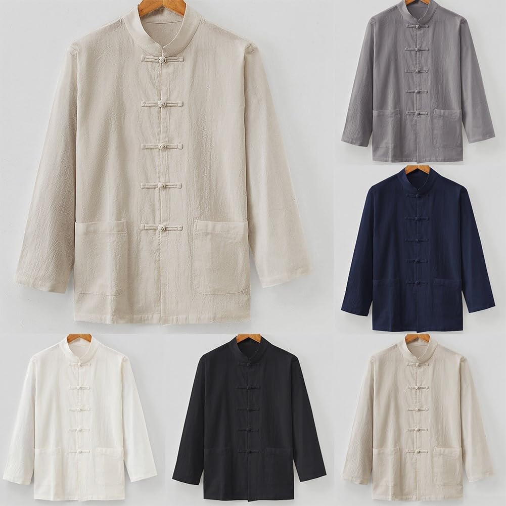 Veste traditionnelle chinoise pour homme Tai Chi Manteau Tang Costume Uniforme Cardigan