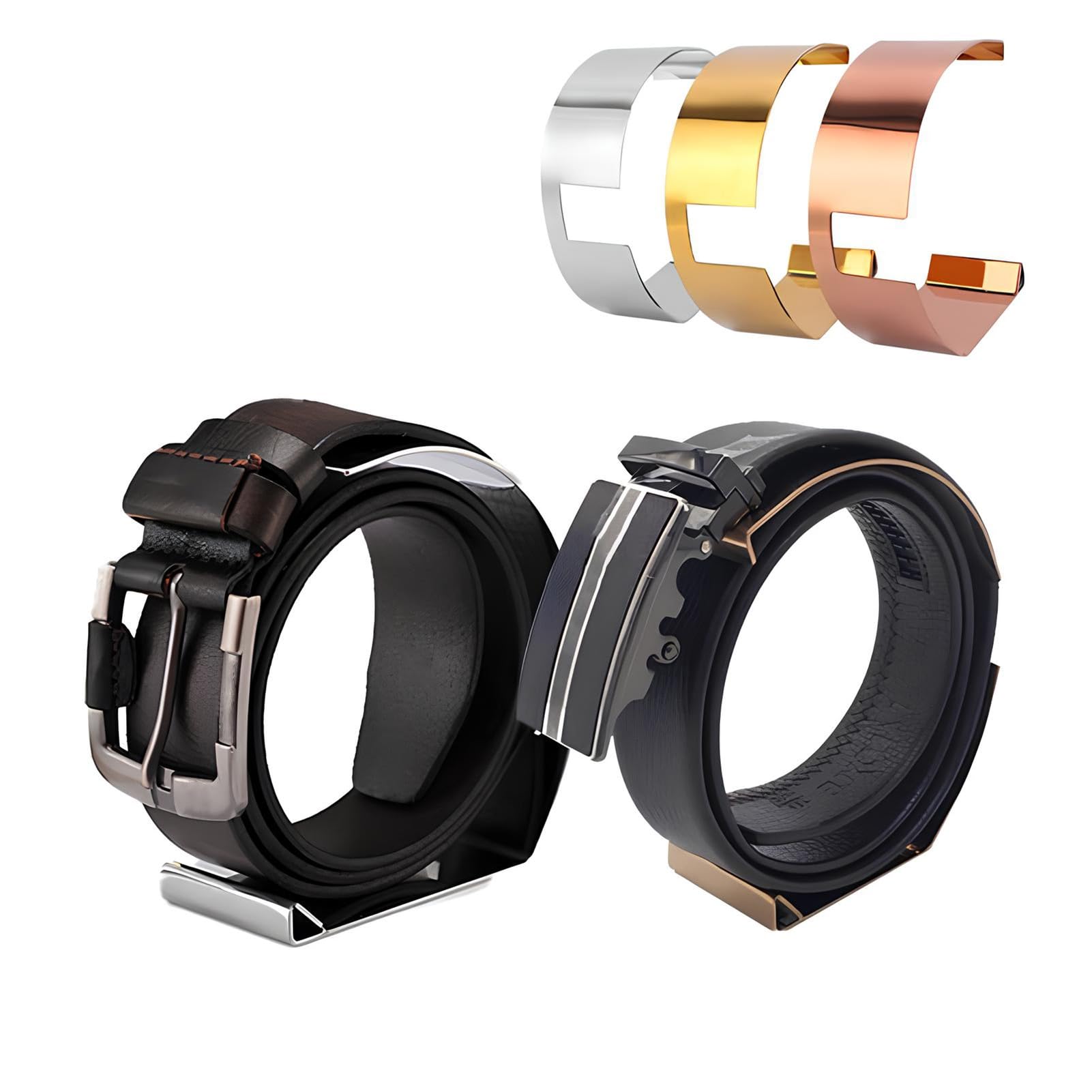 Gürtelständer Aus Edelstahl, Gebogener Metallgürtelhalter Für Den Kleiderschrank Zu Hause Oder Für Geschäfte, Leicht Aufrollbares Gürtelregal(Rose Gold,5 Pack)