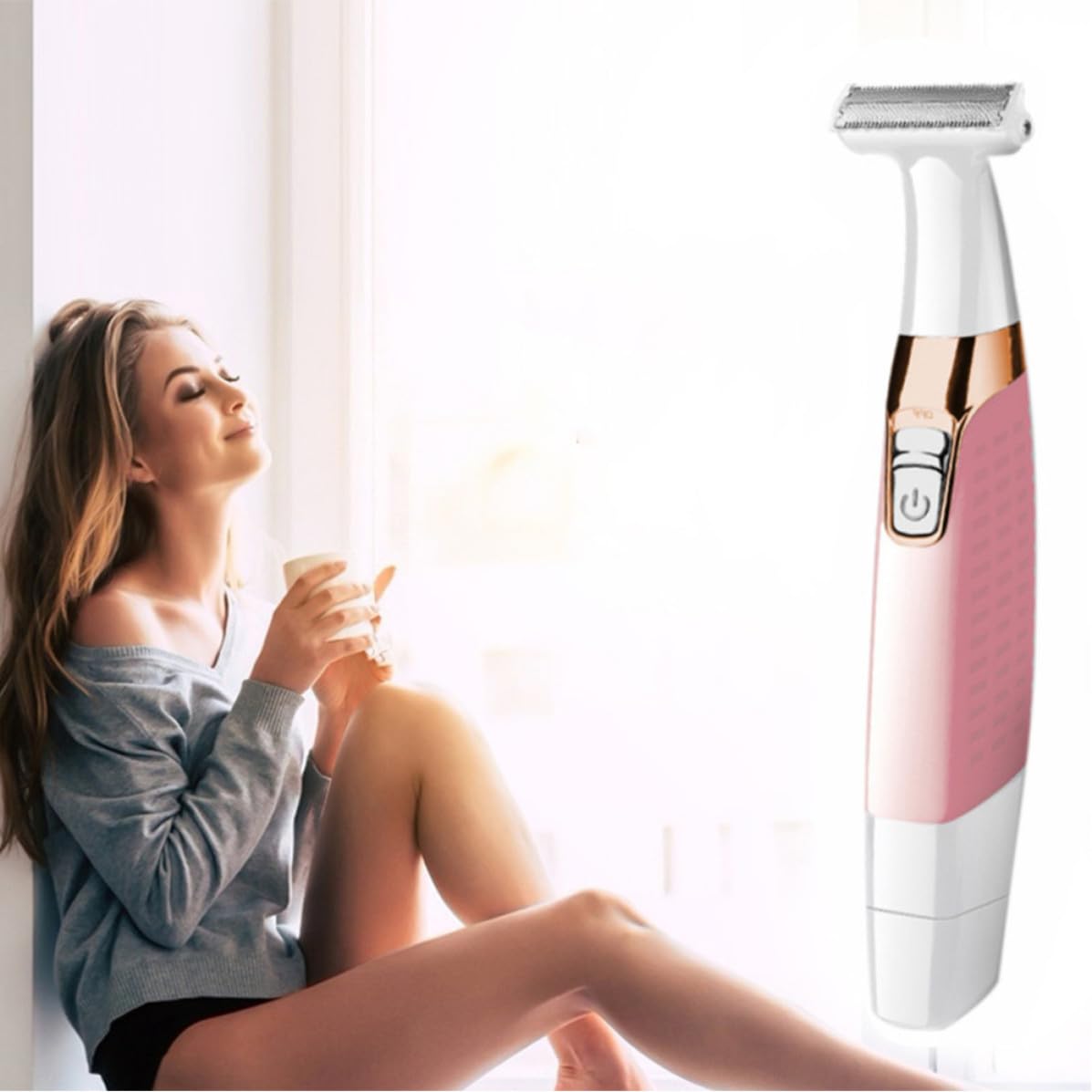Beavorty Afeitadora Corporal Eléctrica, Depilador para Mujeres, Abs Rosa, Carga Usb, sin Irritación, para Axilas y Zona Íntima, Portátil para Viaje y Bolsa de Gimnasio