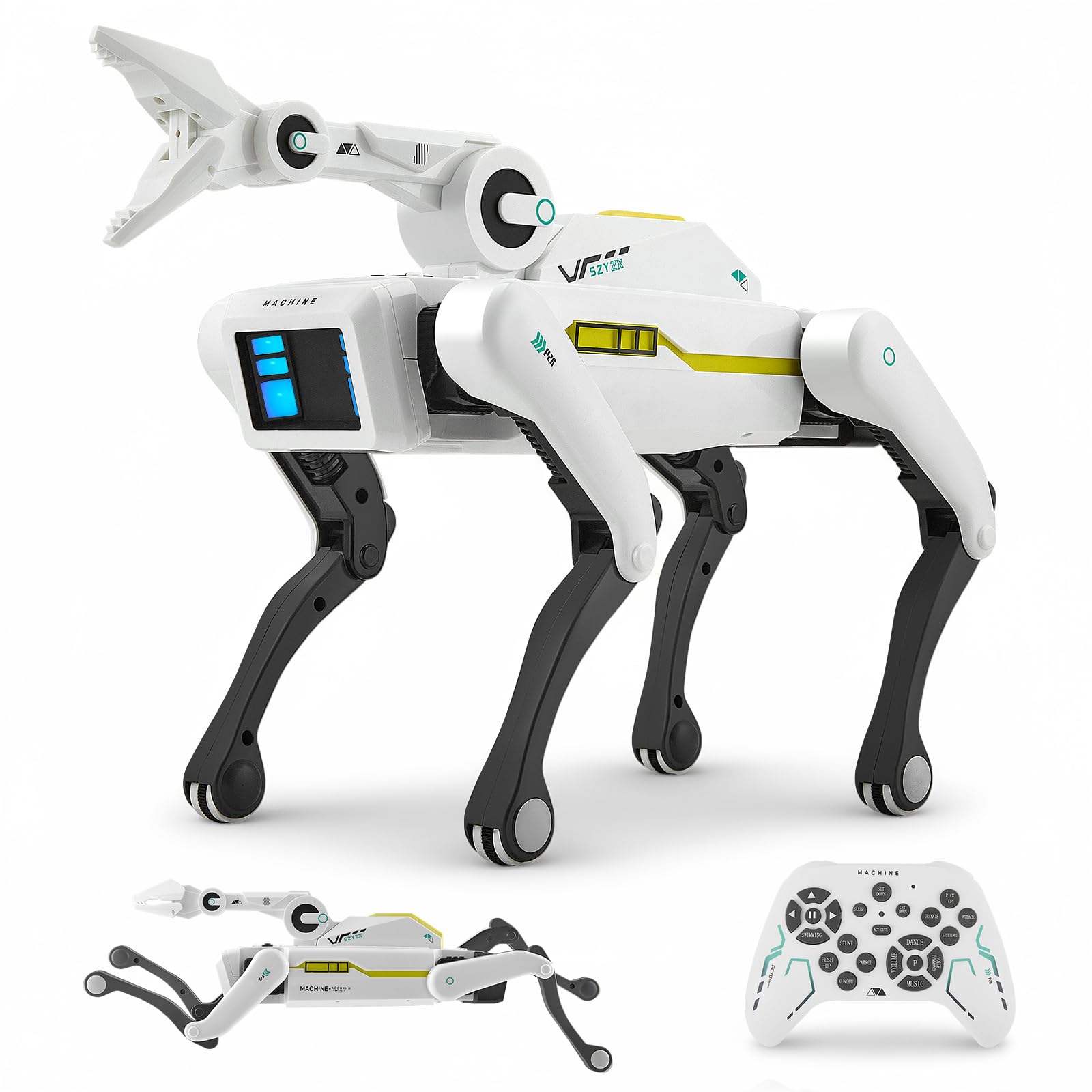 cane robot intelligente telecomando per bambini,pinza a maniche lunghe robot interattivo può programmare, ballare, riprodurre musica e interagire,giocattolo robot per bambini 3+ anni