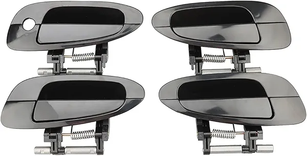 NPAUTO Exterior Outside Door Handle Compatible with 2002 2003 2004 2005 2006 Nissan Altima, Black 80429 80430 80431 80432, Set of 4