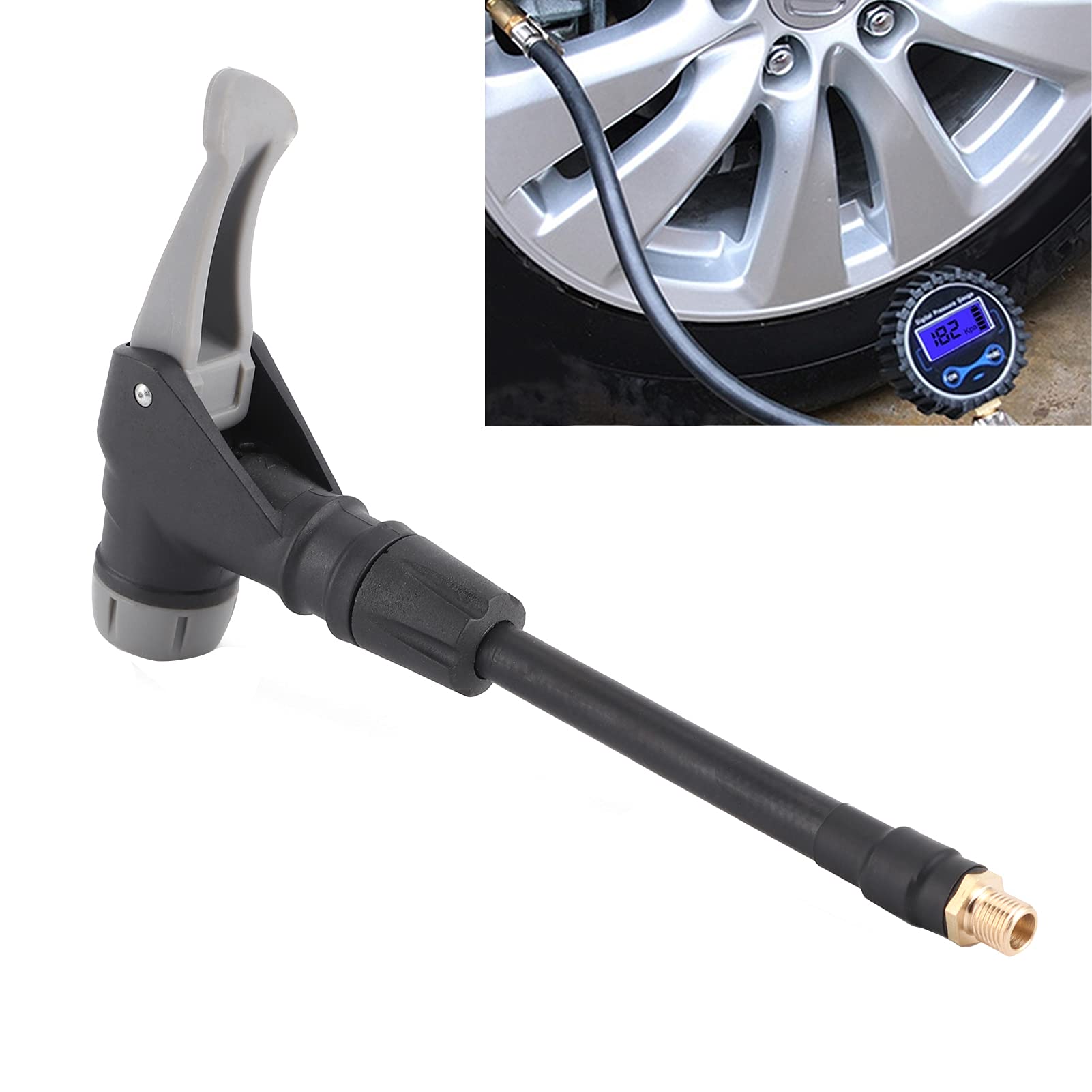 60cm 23.62\"\"タイヤインフレーターホースアダプター コネクタ Amazon.co.jp: X AUTOHAUX フレキシブルのタイヤインフレーターホース