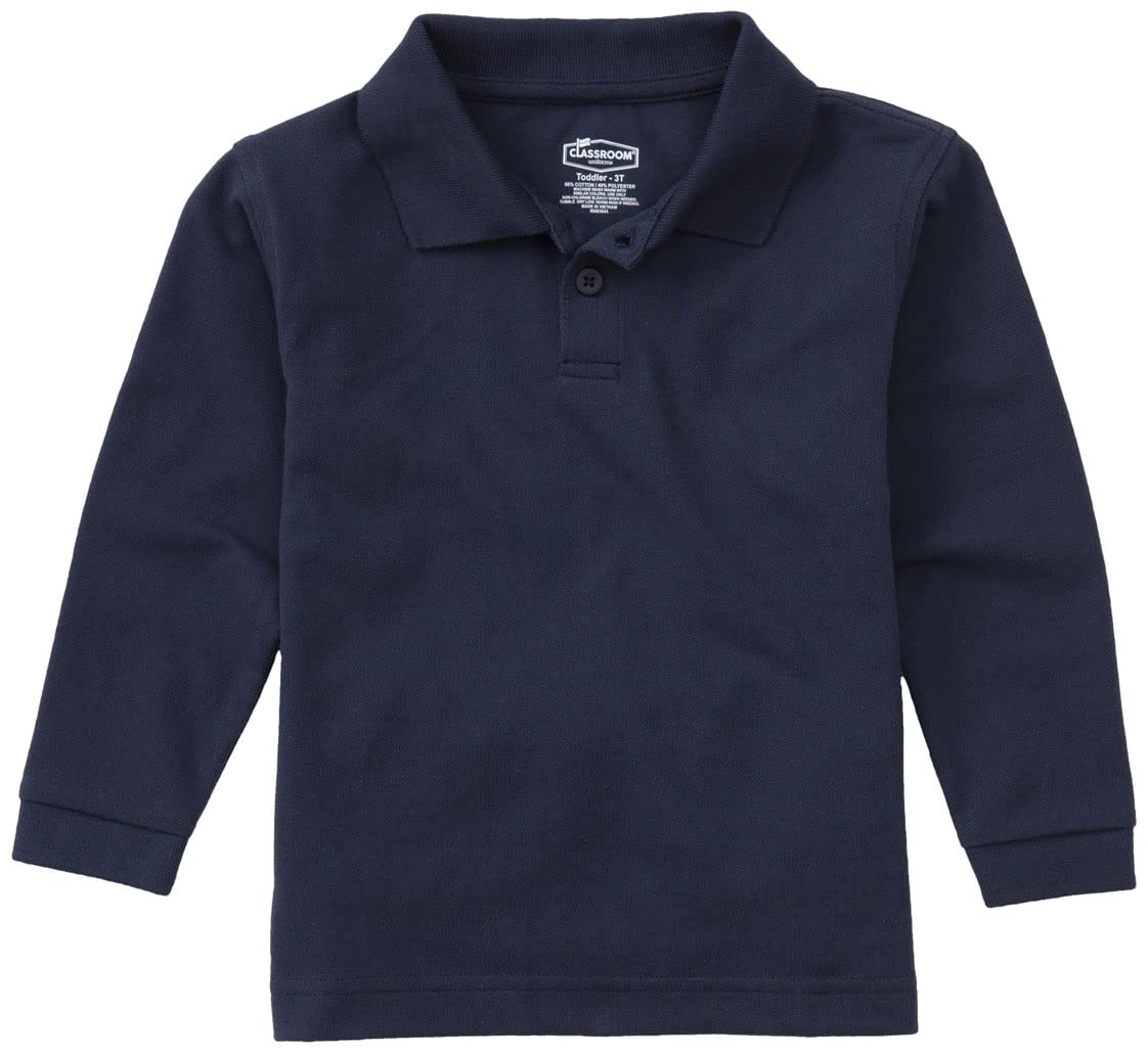 Classroom School Uniforms Toddler Long Sleeve Pique Polo